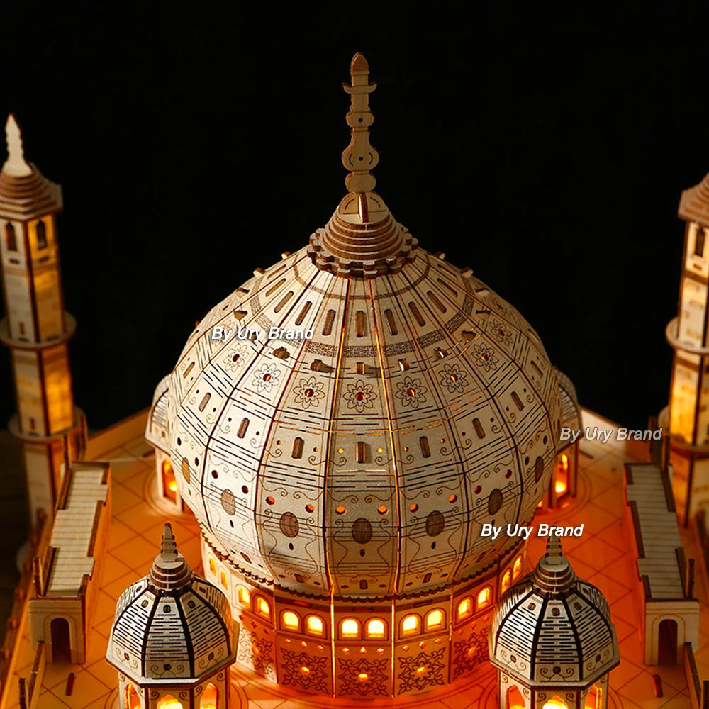 Taj Mahal Wooden Puzzle with Light – DIY 3D Architectural Model