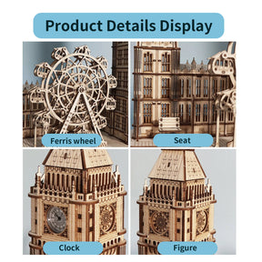 Big Ben 3D Wooden Puzzle – DIY Desktop Clock Model for Adults and Teens