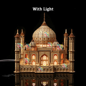 Taj Mahal Wooden Puzzle with Light – DIY 3D Architectural Model