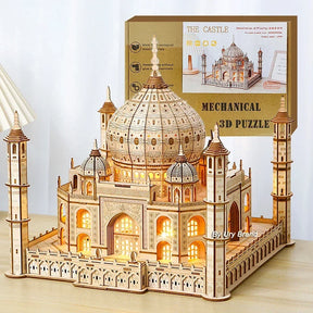 Taj Mahal Wooden Puzzle with Light – DIY 3D Architectural Model