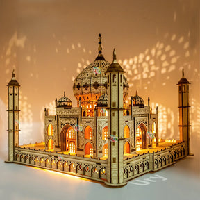 Taj Mahal Wooden Puzzle with Light – DIY 3D Architectural Model