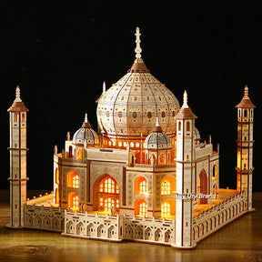 Taj Mahal Wooden Puzzle with Light – DIY 3D Architectural Model