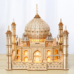 Taj Mahal Wooden Puzzle with Light – DIY 3D Architectural Model